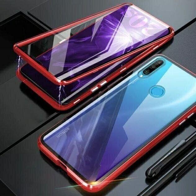 Магнитный чехол с защитным стеклом для Huawei P30 lite - Красный фото